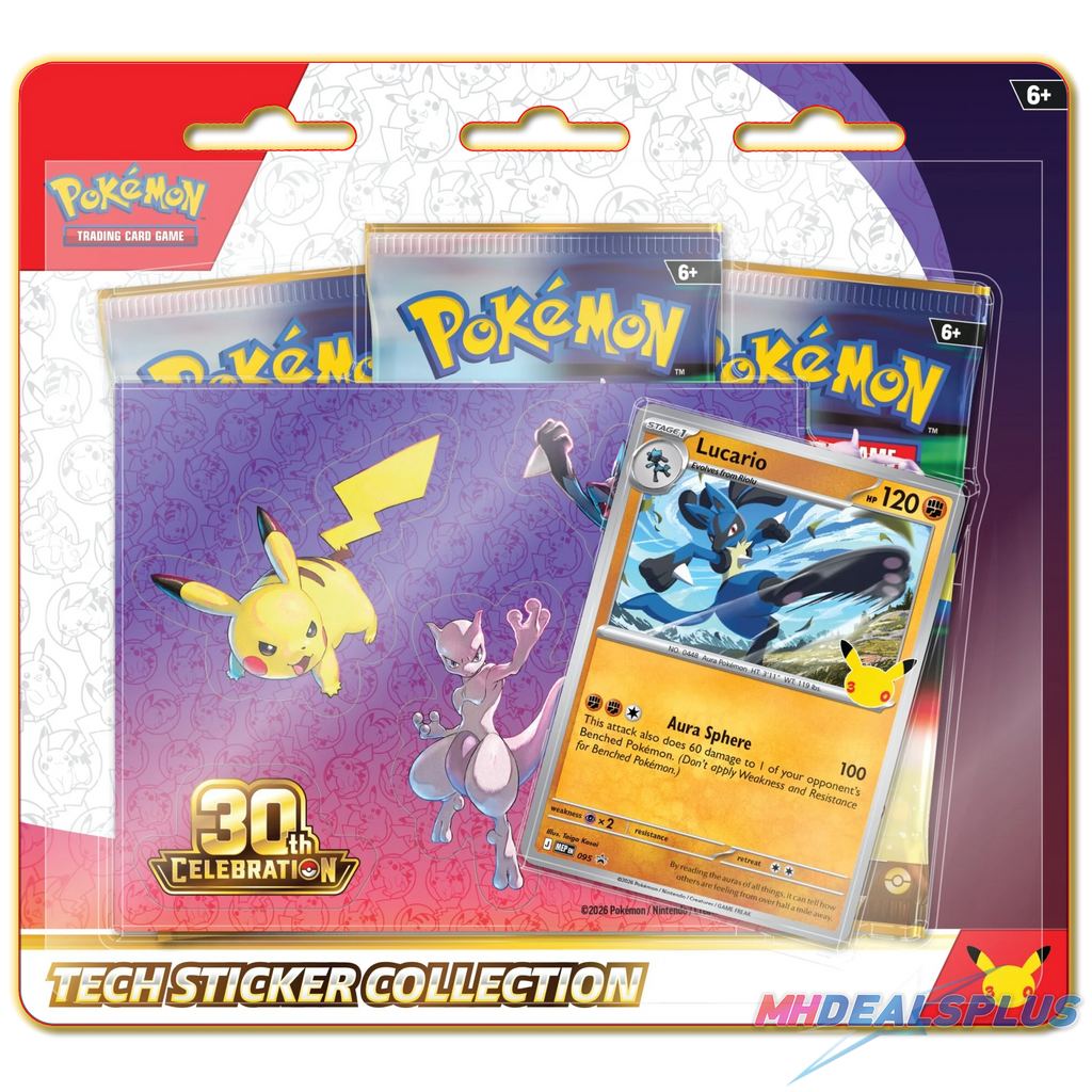 Pokemon 30th Celebration Tech Sticker Collection Set of 2 Ravli