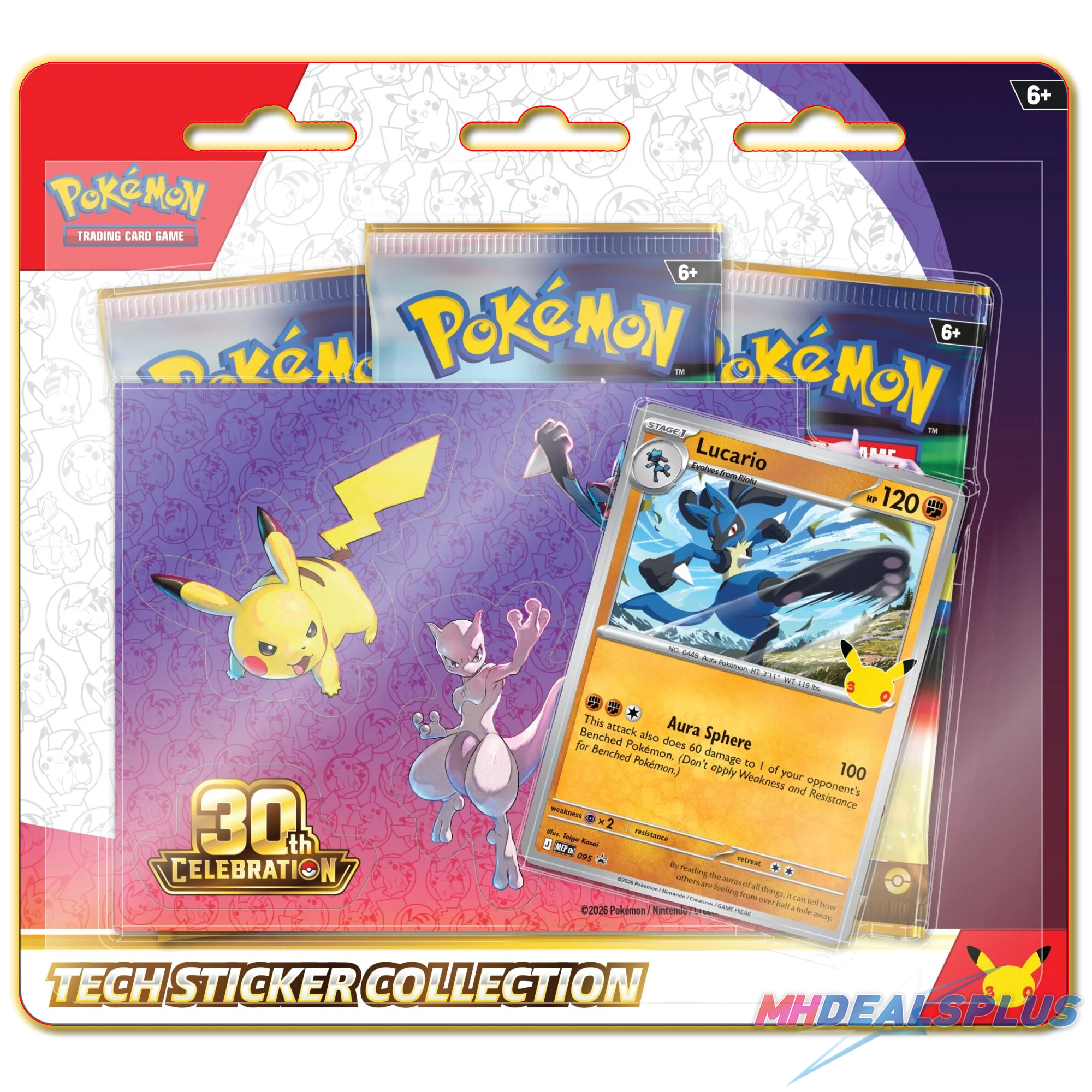 Pokemon 30th Celebration Tech Sticker Collection Set of 2 Ravli