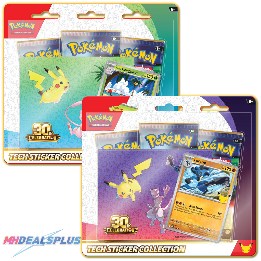 Pokemon 30th Celebration Tech Sticker Collection Set of 2 Ravli