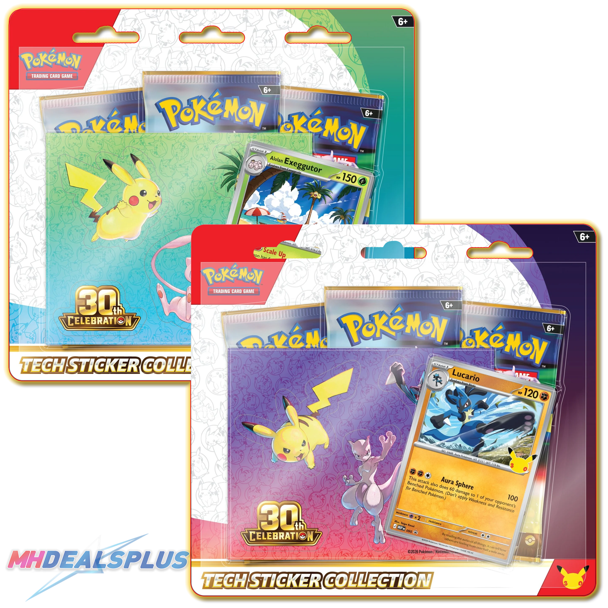 Pokemon 30th Celebration Tech Sticker Collection Set of 2 Ravli