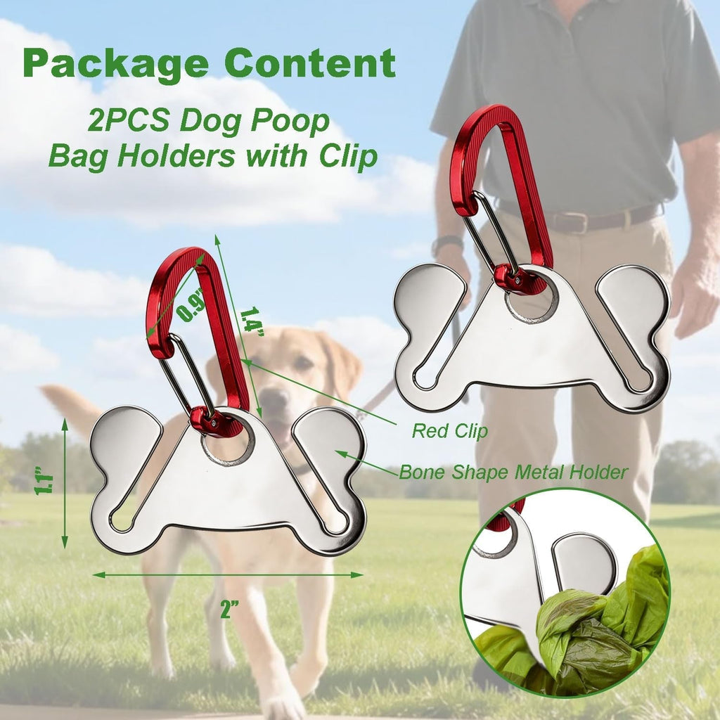 Hands-Free Dog Poop Bag Holder 2-Pack